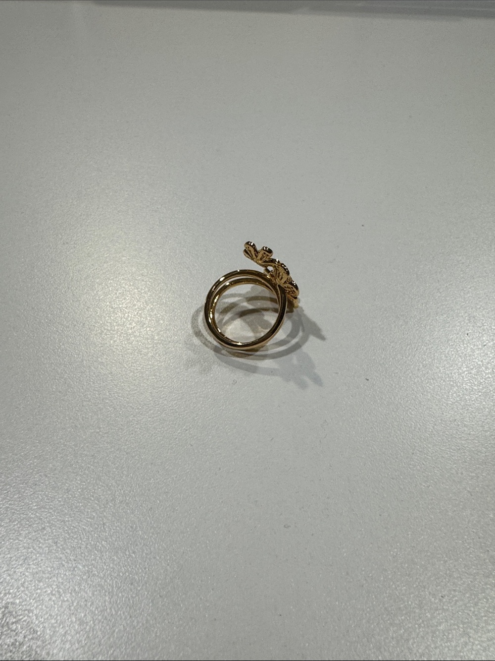 Gold Floral Crystal Stackable Rings -  Gold - Picture 4 of 5